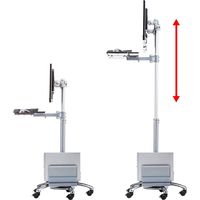 サンワサプライ キーボード台CPUスタンド付17～24型 2画面液晶モニタスタンド 幅774×奥行710×高さ1720mm CR-LAST27 1個（直送品）