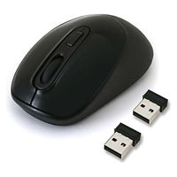 磁気研究所（HIDISC） ワイヤレス（無線）マウス レシーバー2個付 ブラック ブルーLED式/3ボタン HDM-7146BK 1個