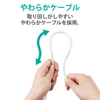 エレコム やわらかLANケーブル/CAT6A/1m/ホワイト LD-GPAY/WH1 1個