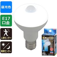 オーム電機 LED電球 レフランプ形 E17 40形相当 人感・明暗センサー付 昼光色 LDR4D-W/S-E17 9 1個