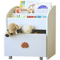 白井産業シマウーノはりねずみがかわいいホワイトの絵本おもちゃラック幅598×奥行391×高さ696mmホワイトSMU-7060BS-H 1台（直送品）