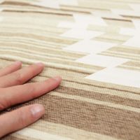 萩原 ゴブランシェニールラグ オルテガグラデーション 約幅1850×奥行1850mm ベージュ 240612914 1枚（直送品）