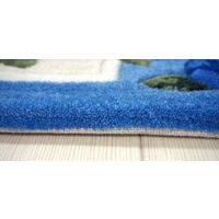 萩原 インテリアマット カレン 約幅550×奥行850mm ブルー 270048615 1枚（直送品）