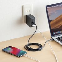 サンワサプライ USB Power Delivery対応AC充電器(PD60W・TypeCケーブル一体型) ACA-PD65BK 1個