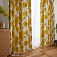 スミノエ MOOMIN セミオーダー カーテン ロックパターン 1100×1050mm イエロー 1セット(2枚入)（直送品）