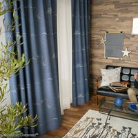 スミノエ MOOMIN セミオーダー カーテン デニムボーダー 1000×2100mm ブルー 1セット(2枚入)（直送品）