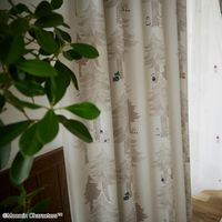 スミノエ MOOMIN セミオーダー カーテン プートドレープ 1300×1250mm ライトブラウン 1セット(2枚入)（直送品）
