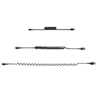 高耐久Lightning-USB-Aケーブル 50cm コイル(伸縮)型/ブラック/アラミド繊維補強/MFi認証 RUSB2ALT50CMBC