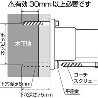 New Hikari (ニューヒカリ） ランドリーホルダー 550mm ホワイト+取付用コーチスクリュー8×90 セット品 2セット（直送品）