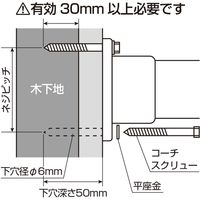 New Hikari (ニューヒカリ） ランドリーホルダー 550mm ホワイト+取付用コーチスクリュー8×65 セット品 2セット（直送品）