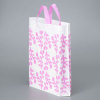 アスクル 底マチポリ手提げ袋 （再生原料40％配合） Lサイズ ピンク 1袋（50枚入）  オリジナル（わけあり品）