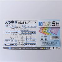 サンフレイムジャパン B5スッキリまとまるノート 30枚 5冊5色 B罫 500-2267 1セット(25冊:5冊×5)（直送品）