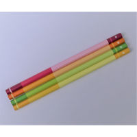 サンフレイムジャパン 4色軸のかきかた鉛筆 ピンク B 500-2301 1セット(5個)（直送品）
