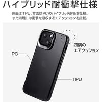 MSソリューションズ iPhone 13 mini スタンド付耐衝撃ケースフロストブラック LP-DS21SHSBK 1個