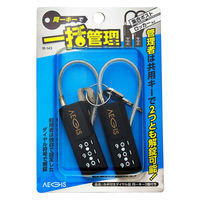 【南京錠】 和気産業 2WAY解錠 カギ付ダイヤル錠 IBー143 2個入り（同一キー） IB-143 1個