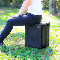 フォールディングストレージスツール ST04 BK 86105 1セット（4台入） 不二貿易（直送品）