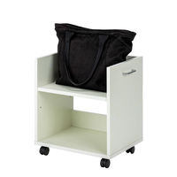 【軒先渡し】アスプルンド 木製デスク下ワゴン 横型 ハンドル付き 天板無し 幅350×奥行450×高さ500mm ホワイト 280202 1台（直送品）