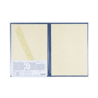 ナカバヤシ 証書ファイル A4/A3対応 二つ折り 布クロス貼り 紋柄 両面パッド入り 紺 FSM-A4C-B 1冊