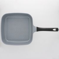 ベストコ IH グリルパン ガラス蓋付 スタンド式 フタ 26cm グレー ND-1365 ヘルシーエンボス ファインセラミック（直送品）