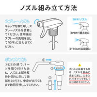アルコール除菌スプレー 高濃度エタノール75％ スプレーノズル 噴霧ノズル 2WAY 500ml ＋Life プラスライフ（直送品）
