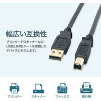 サンワサプライ USB2.0ケーブル(ブラック・0.6m) KU20-06BKHK2 1本