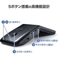 サンワサプライ 静音ワイヤレス IR LEDマウス(5ボタン・薄型) MA-WIR1175BK 1個