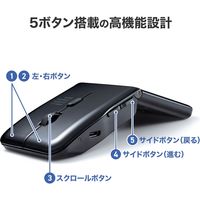 サンワサプライ 静音Type-Cワイヤレス IR LEDマウス(5ボタン・薄型) MA-WIRC1175BK 1個