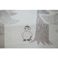 スミノエ ムーミン レースカーテン プートボーダー ボイル 100×133cm グレー 4549781277592 1枚