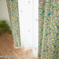 スミノエ MOOMIN セミオーダー カーテン コバナドレープ 2900×1800mm グリーン １セット(2枚入)（直送品）