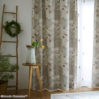 スミノエ MOOMIN セミオーダー カーテン ムーミン谷の地図 1600×1850mm グレー １セット(2枚入)（直送品）