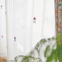 スミノエ MOOMIN セミオーダー レースカーテン ムーミンハウスボイル 1500×1600mm ホワイト １セット(2枚入)（直送品）
