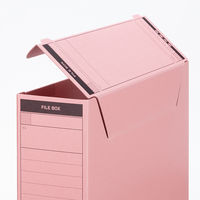 コクヨ　ファイルボックス-FS　＜Bタイプ＞　フタ付き　B4ヨコ　背幅102mm　ピンク　B4-LFBN-P　1セット（4冊）