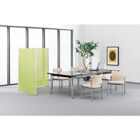 ライオン事務器 ミーティングチェア セパレートバック キャスター付4本脚 肘なし アクアブルー 1脚（直送品）