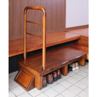 【軒先渡し】ヤマソロ 手すり付きうづくり玄関台90 ブラウン 幅996×奥行400×高さ780～795mm 1台（直送品）