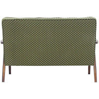 【軒先渡し】ヤマソロ ロージー 2人掛けソファ ドットグリーン 幅1140×奥行670×高さ730×座面高370mm 1台（直送品）