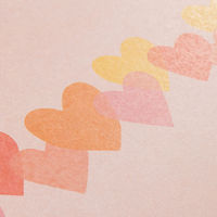 デザインフィル カラー色紙 二つ折り リボン ハート柄 33113006 1枚