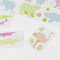 カラー色紙 シール付 動物柄 33182006 1セット（2枚組） デザインフィル（直送品）