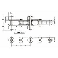 椿本チエイン (株)椿本チエイン サイドローラ付 バイピッチチェーン RF2080ー2LSRPーHーJL 1P（直送品）