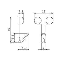 日軽産業 Jフック ダブル ホワイト 2個入 MJ-016W 1セット(2個) 63-7912-12（直送品）