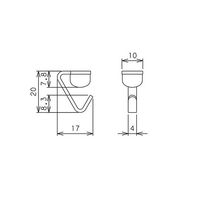 日軽産業 Jフック・セミトライアングル ホワイト 2個入 MJ-020W 1セット(2個) 63-7912-18（直送品）