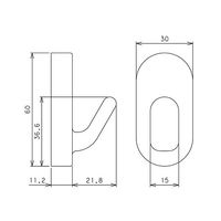 日軽産業 壁面フック ホワイト 2個入 MC-001W 1パック(2個) 63-7912-55（直送品）