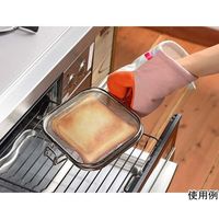 オークス グッとつかめる耐熱ミトン 2個組 ピンク/グレー LS1563 1セット(2個組) 67-5195-39（直送品）