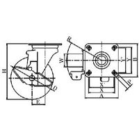 ユーエイ 産業用キャスターS付自在車 150径ゴム車輪 WJ2-150S-P 1個 418-5810（直送品）