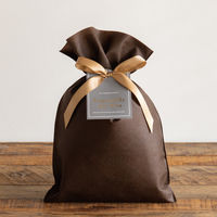 ヘッズ 不織布リボン付ギフトバッグーS/ブラウン（10枚）