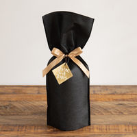 ヘッズ 不織布リボン付ワインバッグ/ブラック（10枚）