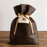 ヘッズ 不織布リボン付ギフトバッグーM/ブラウン（10枚）