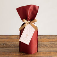 ヘッズ 不織布リボン付ワインバッグ/エンジ 50枚（10枚×5セット）