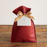 ヘッズ 不織布リボン付ギフトバッグーXS/エンジ 50枚（10枚×5セット）