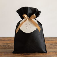 ヘッズ 不織布リボン付ギフトバッグーS/ブラック 50枚（10枚×5セット）