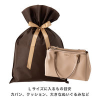 ヘッズ 不織布リボン付ギフトバッグーL/ブラウン 100枚（10枚×10セット）